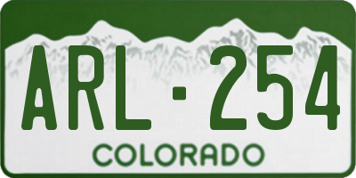 CO license plate ARL254