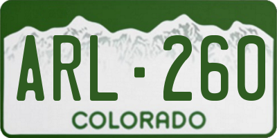 CO license plate ARL260