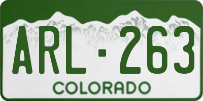 CO license plate ARL263