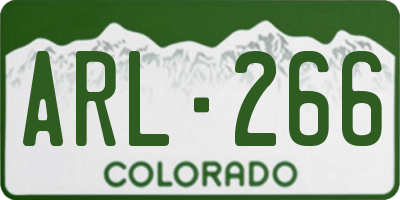 CO license plate ARL266