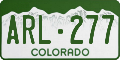 CO license plate ARL277