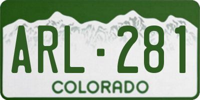 CO license plate ARL281