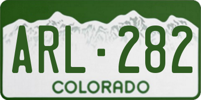CO license plate ARL282