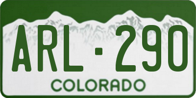CO license plate ARL290