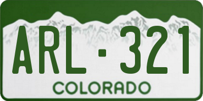 CO license plate ARL321