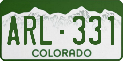 CO license plate ARL331