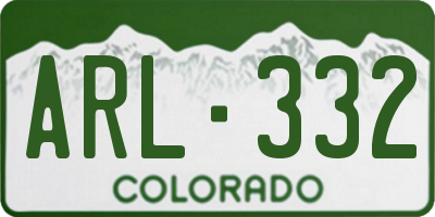 CO license plate ARL332