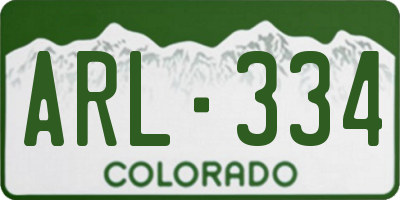 CO license plate ARL334