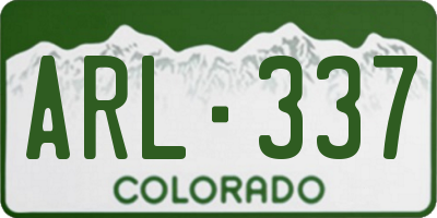 CO license plate ARL337