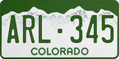 CO license plate ARL345
