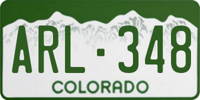 CO license plate ARL348