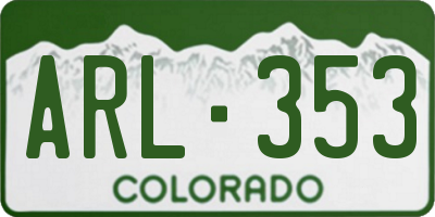 CO license plate ARL353