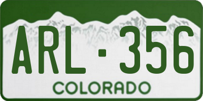 CO license plate ARL356