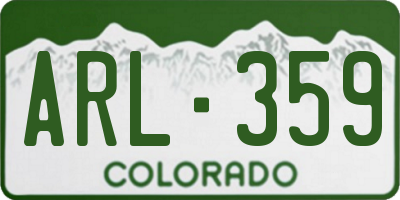 CO license plate ARL359