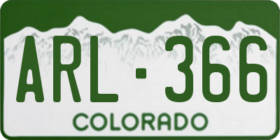 CO license plate ARL366