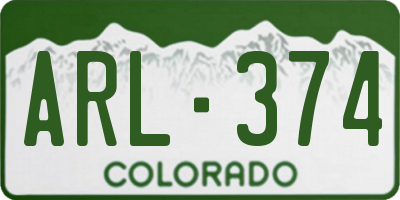 CO license plate ARL374