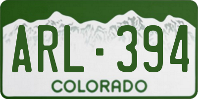 CO license plate ARL394