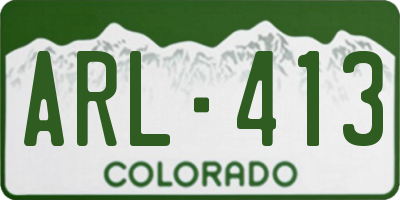 CO license plate ARL413