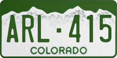 CO license plate ARL415