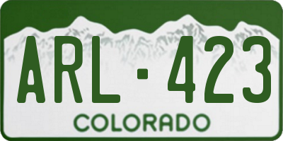 CO license plate ARL423