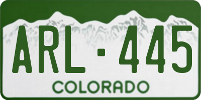 CO license plate ARL445