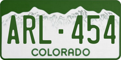 CO license plate ARL454