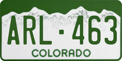 CO license plate ARL463
