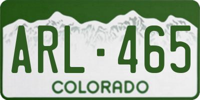 CO license plate ARL465