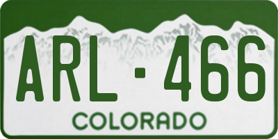 CO license plate ARL466