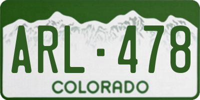 CO license plate ARL478