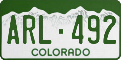 CO license plate ARL492
