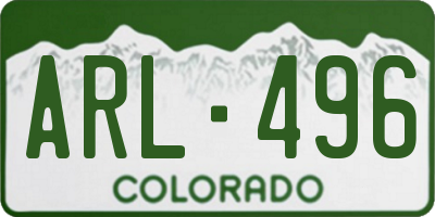 CO license plate ARL496