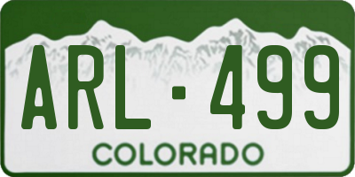 CO license plate ARL499