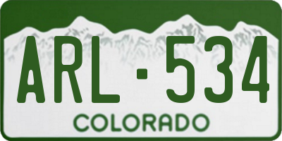 CO license plate ARL534