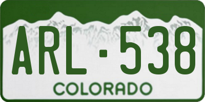 CO license plate ARL538
