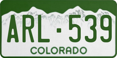 CO license plate ARL539