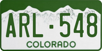 CO license plate ARL548