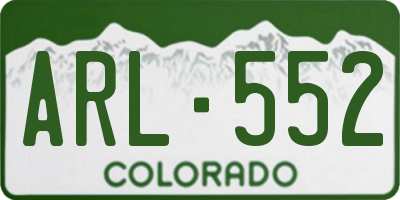 CO license plate ARL552