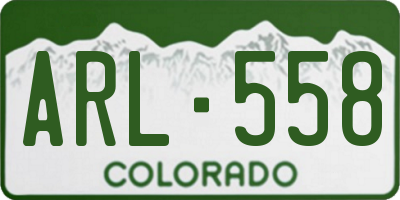 CO license plate ARL558