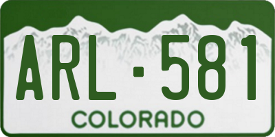 CO license plate ARL581
