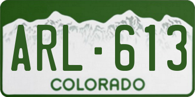 CO license plate ARL613