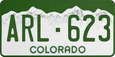 CO license plate ARL623