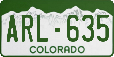CO license plate ARL635