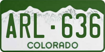CO license plate ARL636
