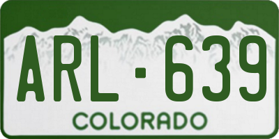 CO license plate ARL639