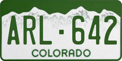 CO license plate ARL642
