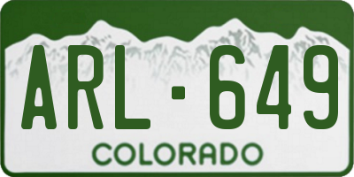 CO license plate ARL649
