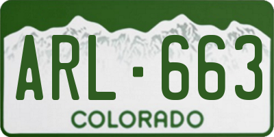 CO license plate ARL663