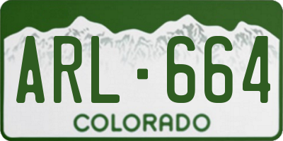 CO license plate ARL664