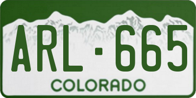 CO license plate ARL665
